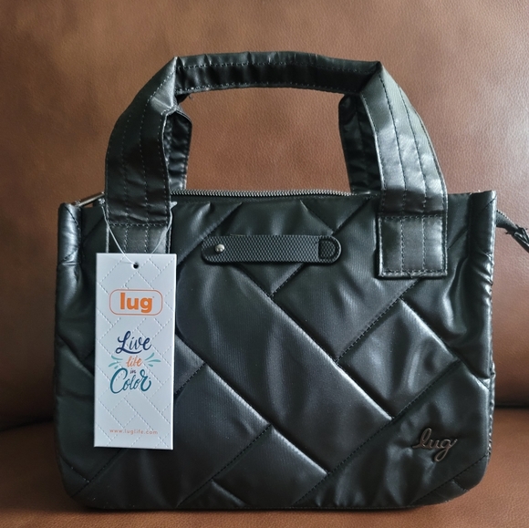 lug Accessories New Lug Quilted Crossbody Jitterbug Color Metallic